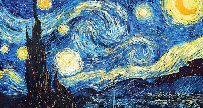 The Starry Night painted in 1889 by Vincent van Gogh.