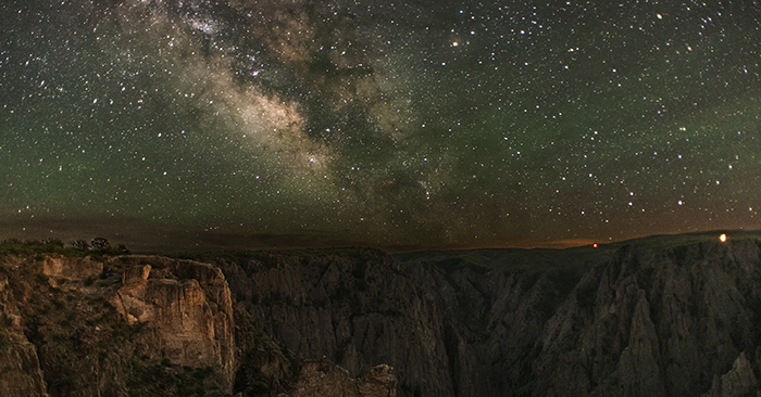 The Milky Way rises over Black Canyon of the Gunnison National Park. Photo by Greg Owens (owensimagery.com)