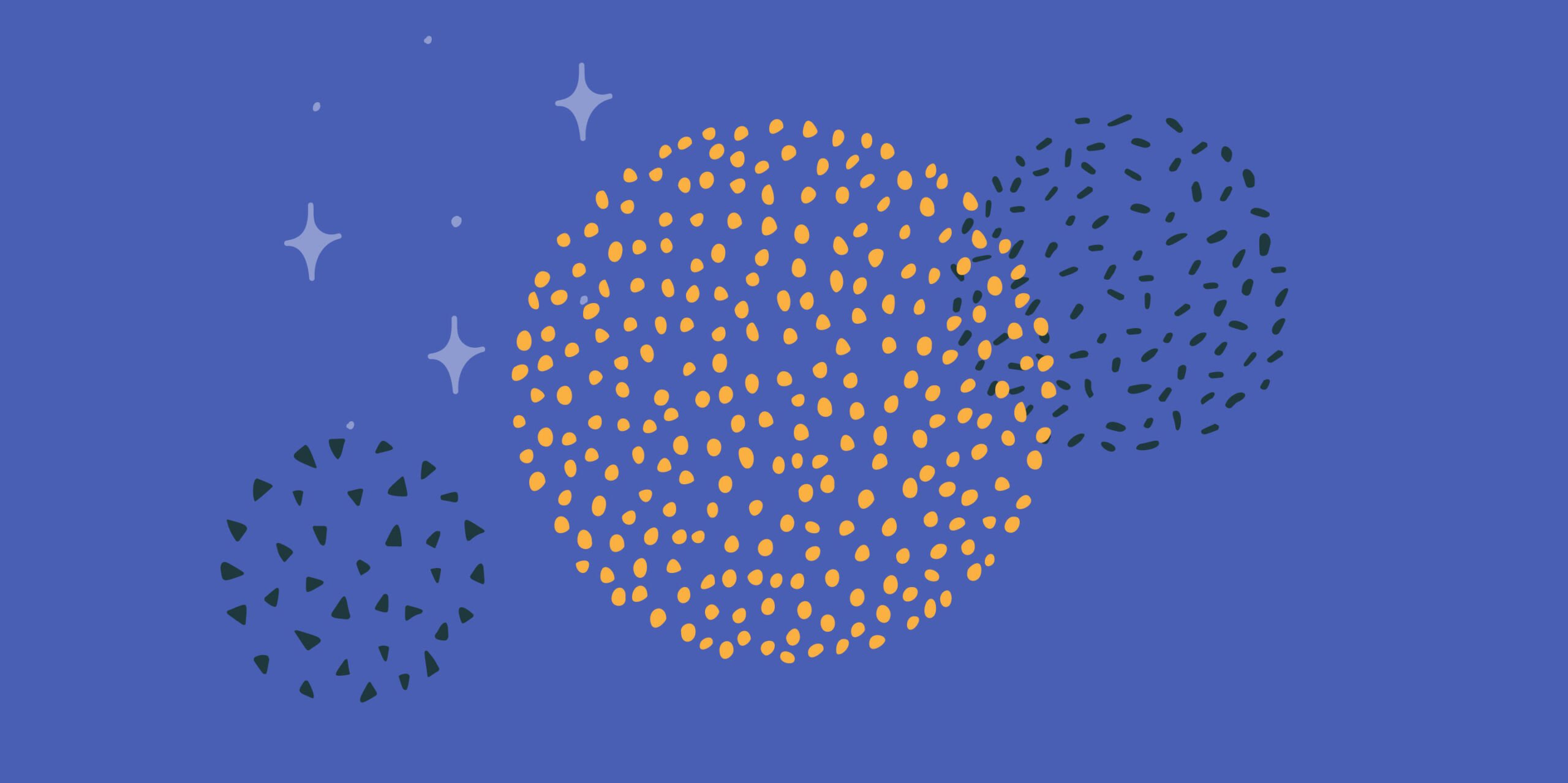 Abstract illustration of celebratory starbursts