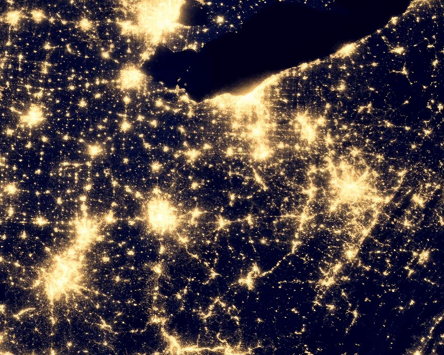 Ohio at night from space, 2012.
